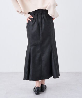 earth music&ecology フェイクレザーマーメイドスカート Black