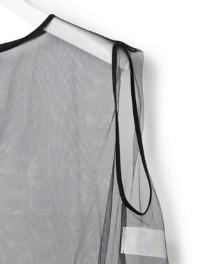 23区 【GOLD LABEL/見上愛さん着用】チュール ペプラムブラウス ブラック系