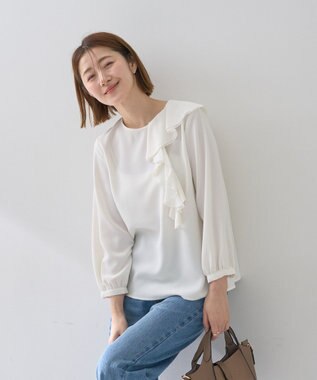 YECCA VECCA アシメラッフルブラウス