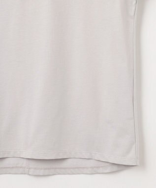 組曲 【洗える】レリーフスリーブジャージー カットソー ブルーグレー系