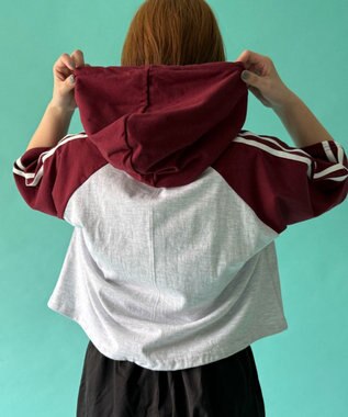 WEGO フーデッドラグランT ワイン