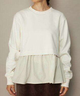 OP／FILA 【ocean pacific】らくティブ/異素材ミックスダンボールプルオーバー ベージュ