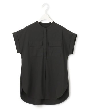 ICB 【接触冷感・UVカット・撥水・洗える】 プルーフ4WAYタフタ ブラウス ブラック系