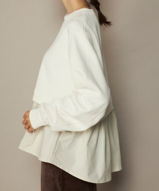 OP／FILA 【ocean pacific】らくティブ/異素材ミックスダンボールプルオーバー ベージュ