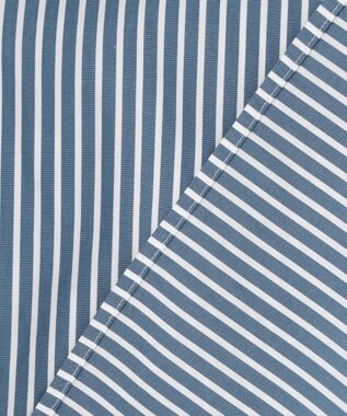 23区 【洗える】CANCLINI バンドカラー シャツ ブルー×ホワイトストライプ