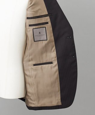 GOTAIRIKU シワになりにくい【御幸毛織/みゆきけおり】DRY SPINNER(ドライスピナー)スーツ（ブラウンストライプ） ダークブラウン系1