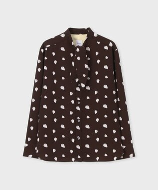 Paul Smith Graphic Strawberry ボウタイ ブラウス ブラウン