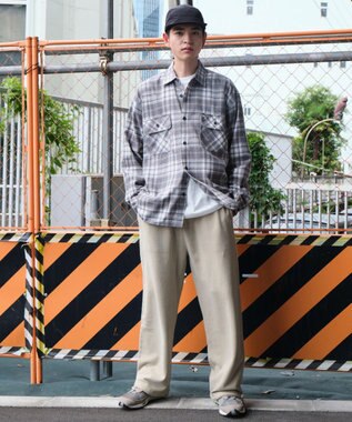 WEGO アシッドウォッシュワイドスウェットパンツ ベージュその他