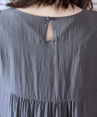 Tiaclasse 【洗える】ピンタックロングワンピース チャコールグレー