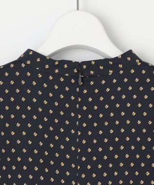 J.PRESS LADIES L 【洗える】ジオメトリックプリント ワンピース ネイビープリント系