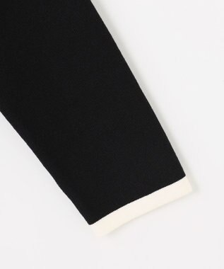 Feroux バイカラーリボンニット カーディガン ブラック系