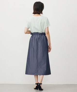 J.PRESS LADIES L 【洗える】シャンブレータフタ  ナロー スカート ダルブルー系