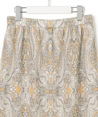 23区 【洗える】Rattiドローイングペイズリープリント スカート ベージュプリント