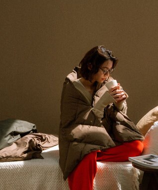 KWD 【日本製/UNISEX】DOWN SHAWL グリーンダウン ダウンショール ブラウン