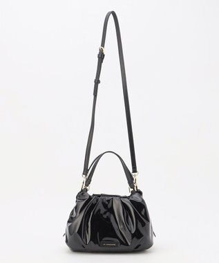 LA BAGAGERIE ソフトエナメル2WAYハンドバッグ Sサイズ ブラック