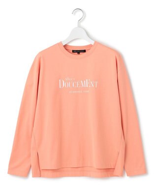 23区 【洗える】ロゴプリント コットン Tシャツ ライトオレンジ系