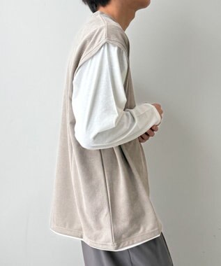 WEGO フェイクスウェードベストT（LS） ライトグレー