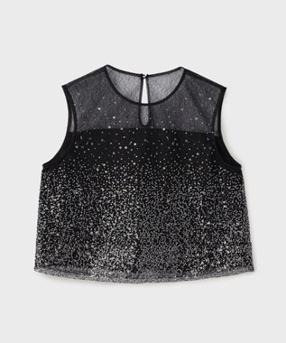 GRACE CONTINENTAL ビーズ刺繍トップ ブラック