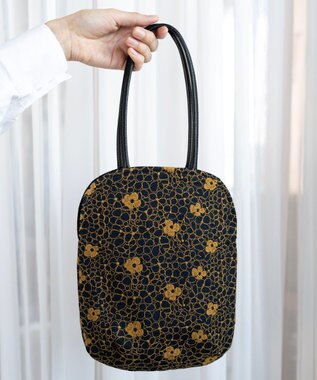 AND WOOL 【手刺繍のような刺繍が美しい】ハイドランジア刺繍 miniバッグ ダークネイビー