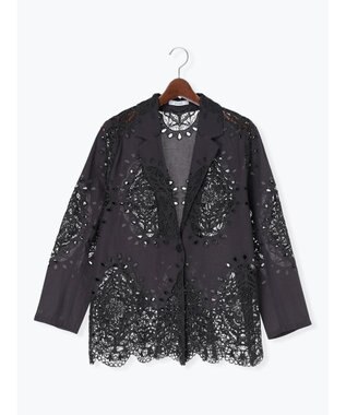 Te chichi ケミカルレースコットンジャケット チャコールグレー