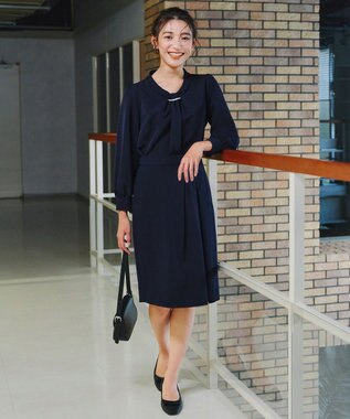 Tiaclasse 【ダブルクロス・洗える】アシメタックスカート ネイビー