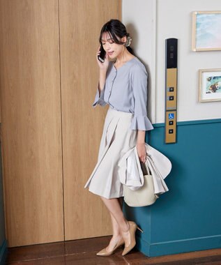 Tiaclasse 【ダブルクロス・洗える】アシメタックスカート グレージュ