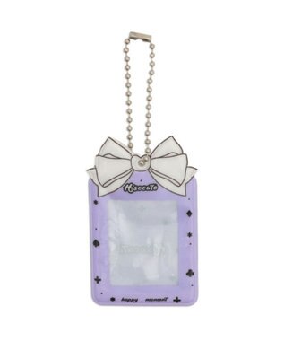 WEGO ぷっくりリボンIDフォトケースキーホルダー パープル