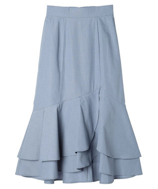 earth music&ecology チューリップヘムティアードスカート Sax