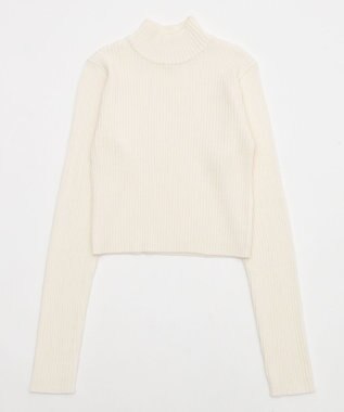 WEGO 【2025年秋冬新作】リブハイネックショートニット ホワイト