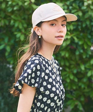 TOCCA 【UV90%以上カット・吸水速乾・接触冷感・抗菌防臭・洗える・サイズ調整可・リボン取り外し可】LOGO RIBBON CAP キャップ ベージュ系