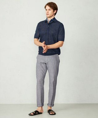 JOSEPH ABBOUD 【キングサイズ・オーガニックコットン】ドライサッカーストライプ　パンツ ブルー系2