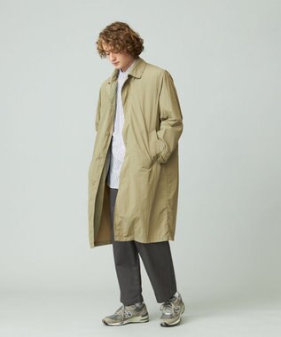 J.PRESS YORK STREET 【UNISEX】ナイロンワッシャーステンカラーコート ベージュ系