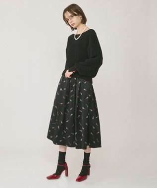 GRACE CONTINENTAL ラメリップニットトップ ブラック