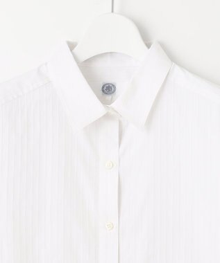 J.PRESS LADIES L 【洗える】ドビーストレッチ シャツカラー ブラウス ホワイト系