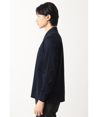 DAKS チェックプラケット ジップアップポロ ネイビー