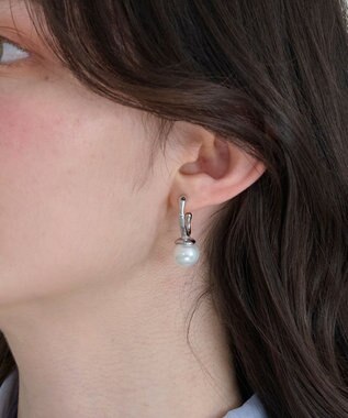 Phoebe ≪雑誌掲載≫〈金属アレルギー対応〉リップルパールフープピアス　シルバー/ステンレス/大ぶり/存在感◎/主役級 シルバー