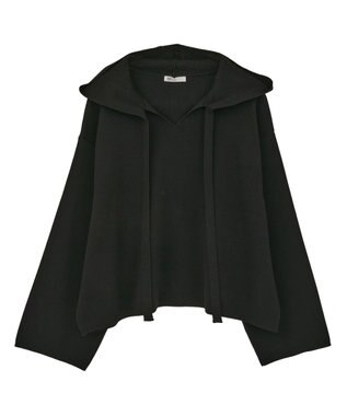 CRAFT STANDARD BOUTIQUE ハーフミラノニットフーディー＜ハンドウォッシャブル＞ Black