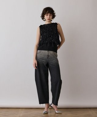 GRACE CONTINENTAL フリンジベスト ブラック