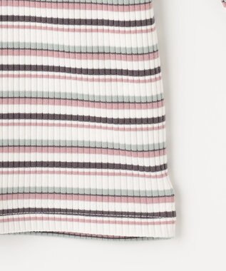 ANY KIDS 七分袖 テレコボーダー Tシャツ エクリュ系