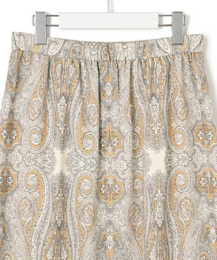 23区 【洗える】Rattiドローイングペイズリープリント スカート ベージュプリント