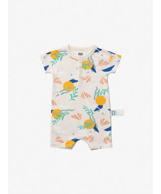 HELLY HANSEN 【ベビー・抗菌防臭・記名ラベル付】マイファーストHHショートスリーブプリントロンパース アイボリー