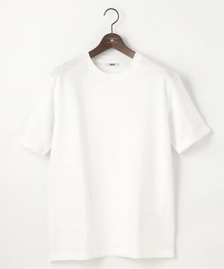 JOSEPH ABBOUD 【オーガニックコットン使用・日本素材】リンクスボーダー Tシャツ ホワイト系