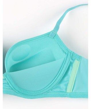 AMPHI 【NAILS INCコラボ】 ノンワイヤーブラ 谷間をメイク 脇高設計 背中をスムージング Aカップあり 【BRAGENIC ブラジェニック スムージングタイプ】 ブラジャー ブラ ワイヤレス BMI245 アンフィ／ワコール ターコイズ