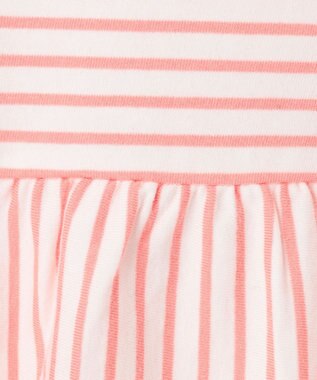 組曲 KIDS 【UVケア】【150-160㎝】マリンボーダー チュニック コーラル