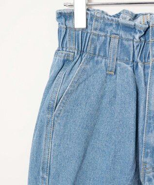 WEGO ウエストフリルマムデニムパンツ デニム淡色