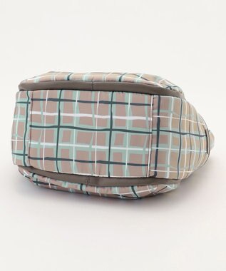 Y'SACCS ドローイングチェックトートバッグ グレージュ