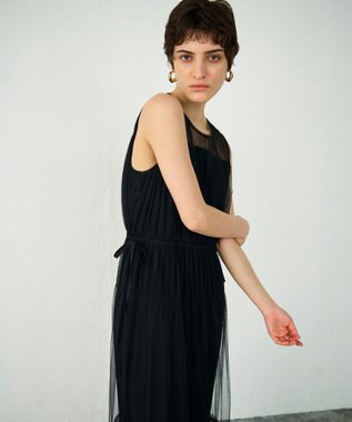GRACE CONTINENTAL チュールティアードワンピース ブラック