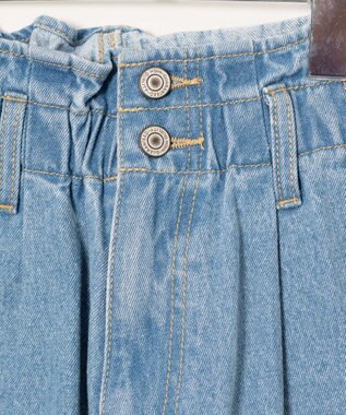 WEGO ウエストフリルマムデニムパンツ デニム淡色