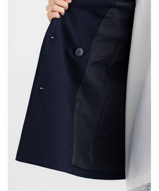 Te chichi ノーカラーダブルブレストジャケット ネイビー