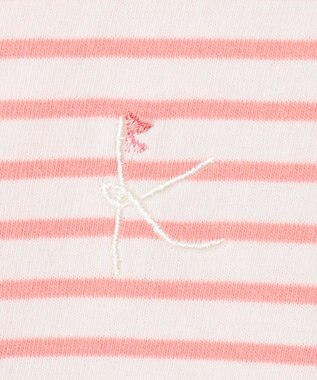 組曲 KIDS 【UVケア】【150-160㎝】マリンボーダー チュニック コーラル